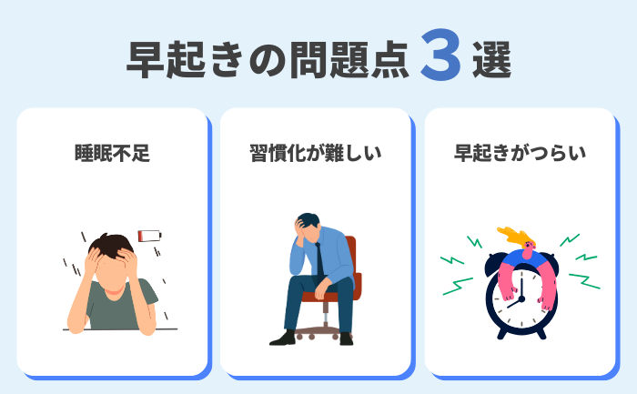 早起きの課題と対策：睡眠不足、習慣化の困難さ、早起きの辛さを乗り越える方法