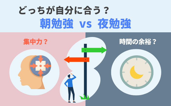 朝型学習と夜型学習のメリットとデメリットを比較