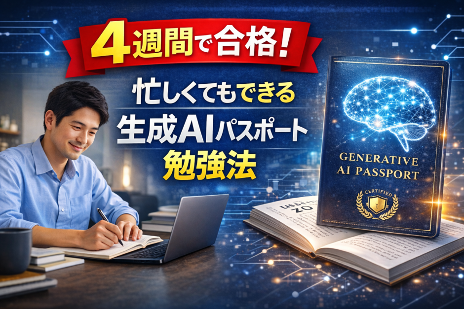 4週間で合格！ 忙しくてもできる 生成AIパスポート 勉強法