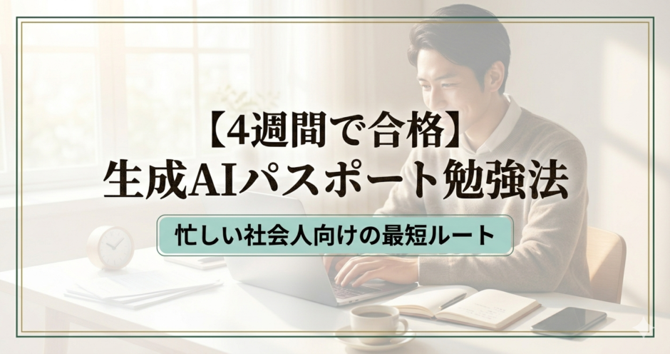 4週間で合格！ 忙しくてもできる 生成AIパスポート 勉強法